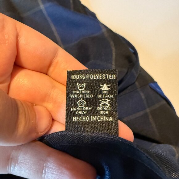 Dixxon Men L Flannel Shirt Black Blue Plaid Long Sleeve Madoo Robbie Madison - Picture 5 of 8